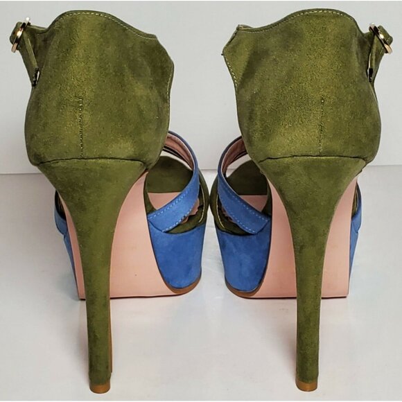 PRIMADONNA COLLECTION WOMEN EURO SIZE BLUE/GREEN 4.5 INCH HEEL  08211 MI - Picture 6 of 12